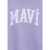 Mavi 7S10147-70557 Mavi Logo Baskılı Kapüşonlu Mor Sweatshirt
