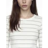 LCW EVERYDAY Haki Bisiklet Yaka Çizgili Kadın Body