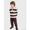 LCW Kids Kahverengi Çizgili Erkek Çocuk Takım