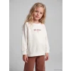 LCW Kids Ekru Bisiklet Yaka Baskılı Kız Çocuk Takım