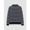 LCW Kids Lacivert Polo Yaka Çizgili Erkek Çocuk Sweatshirt