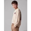 LCW Kids Bej Baskılı Erkek Çocuk Kalın Sweatshirt