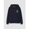 LCW Kids Lacivert Kapüşonlu Minecraft Erkek Çocuk Fermuarlı Sweatshirt