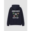 LCW Kids Lacivert Kapüşonlu Minecraft Erkek Çocuk Fermuarlı Sweatshirt