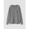 LCW Kids Gri Baskılı Erkek Çocuk Soft Touch Sweatshirt