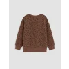 LCW Kids Kahverengi Bisiklet Yaka Baskılı Kız Çocuk Takım