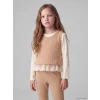 LCW Kids Bej Bisiklet Yaka Kız Çocuk Takım