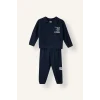Defacto F9437A5NV71 Lacivert Baskılı Uzun Kollu Sweatshirt Üst Lastikli Paça Eşofman Altı 2li Takım Erkek Bebek