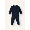 Defacto F9437A5NV71 Lacivert Baskılı Uzun Kollu Sweatshirt Üst Lastikli Paça Eşofman Altı 2li Takım Erkek Bebek