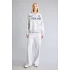 Defacto I3016AXGR110 Gri Oversize Dik Yakalı Yarım Fermuarlı Baskılı Sweatshirt