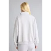 Defacto I3016AXGR110 Gri Oversize Dik Yakalı Yarım Fermuarlı Baskılı Sweatshirt