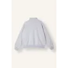 Defacto I3016AXGR110 Gri Oversize Dik Yakalı Yarım Fermuarlı Baskılı Sweatshirt