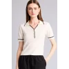 Defacto G9226AXER105 Ekru Ultra Yumuşak Regular Fıt Polo Yaka Kısa Kollu Tişört