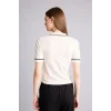 Defacto G9226AXER105 Ekru Ultra Yumuşak Regular Fıt Polo Yaka Kısa Kollu Tişört