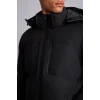 Defacto A3519AXBK81 Siyah Su İtici Rüzgar Geçirmez Slim Fit Kapüşonlu Fermuarlı Cepli Kışlık Mont