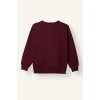 Defacto I3081A8BR115 Bordo Overshirt Fit Bisiklet Yaka Baskılı Sweatshirt Erkek Çocuk