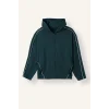 Defacto H4251AXGN1051 Yeşil Boxy Fit Kapüşonlu Biye Detaylı Fermuarlı Basic Hırka