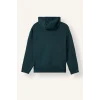 Defacto H4251AXGN1051 Yeşil Boxy Fit Kapüşonlu Biye Detaylı Fermuarlı Basic Hırka