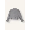 Defacto I5191AXBK81 Siyah Pötikare Desenli Peplum Fitted Hakim Yaka Uzun Kollu Gömlek