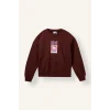 Defacto I5073A8BR162 Bordo Hello Kitty Relaxed Fit Bisiklet Yaka Baskılı Sweatshirt Kız Çocuk