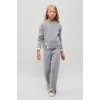 Defacto I7456A8GR127 Gri Wide Leg Paçası Fiyonk Detaylı Triko Pantolon Kız Çocuk