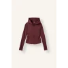 Defacto H5289AXBR93 Bordo Sıcak Tutan Slım Fıt Kapüşonlu İçi Yumuşak Tüylü Fermuarlı Uzun Kollu Sporcu Sweatshirt Hırka