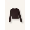 Defacto I2637AXBN340 Kahve Slim Fit Kontrast Polo Yaka Ribana Uzun Kollu Basic Tişört