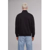 Defacto H3868AXBK81 Siyah Boxy Fit Yarım Fermuarlı Dik Yakalı Baskılı Uzun Kollu Sweatshirt