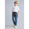 Defacto F0455A8NM41 Yeşil Straight Fit Klasik Düz Kesim Jean Pantolon Erkek Çocuk