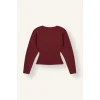 Defacto I8183AXBR477 Bordo %100 Pamuk Dikiş Detaylı Slim Fit Bisiklet Yaka Uzun Kollu Basic Tişört