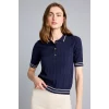 Defacto D9007AXNV131 Lacivert Kısa Kollu Fitilli Polo Yaka Basic Kazak
