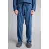 Defacto I2466AXNV164 Lacivert %100 Pamuk Regular Fit Mikro Desenli Uzun Kollu 2li Pijama Takımı