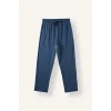 Defacto I2466AXNV164 Lacivert %100 Pamuk Regular Fit Mikro Desenli Uzun Kollu 2li Pijama Takımı