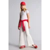 Defacto I3160A8GR421 Gri Fitilli Örme Wide Leg Kız Çocuk Pantolon