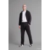 Defacto H4428AXBK81 Siyah Boxy Fit Şerit Detaylı Kapüşonlu Fermuarlı Basic Sweatshirt Hırka