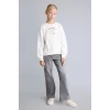 Defacto I3549A8ER105 Ekru Cinnamoroll Baskılı Relaxed Fit Bisiklet Yaka Sweatshirt Kız Çocuk
