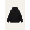 Defacto H4428AXBK81 Siyah Boxy Fit Şerit Detaylı Kapüşonlu Fermuarlı Basic Sweatshirt Hırka