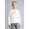 Defacto I3549A8ER105 Ekru Cinnamoroll Baskılı Relaxed Fit Bisiklet Yaka Sweatshirt Kız Çocuk
