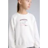 Defacto I3549A8ER105 Ekru Cinnamoroll Baskılı Relaxed Fit Bisiklet Yaka Sweatshirt Kız Çocuk