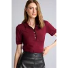 Defacto G9226AXBR506 Bordo Ultra Yumuşak Regular Fıt Polo Yaka Kısa Kollu Tişört