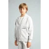 Defacto H9681A8GR400 Gri Baskılı Kapüşonlu Fermuarlı Cepli Sweatshirt Hırka Erkek Çocuk