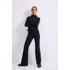 Defacto H5210AXBK81 Siyah Slim Fit Esnek Kumaş Dik Yaka Yarım Fermuarlı Sporcu Uzun Kollu Basic Tişört