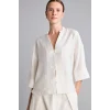 Defacto I8515AXWT32 Beyaz Oversize Hakim Yaka Brit Düğmeli Uzun Kollu Basic Bluz