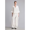 Defacto I8515AXWT32 Beyaz Oversize Hakim Yaka Brit Düğmeli Uzun Kollu Basic Bluz