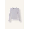Defacto I6397AXGR256 Gri Fitted Fitilli Yarım Düğmeli Henley Yaka Uzun Kollu Basic Tişört