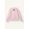 Defacto I5070A8PN47 Pembe Kuromi Relaxed Fit Bisiklet Yaka Baskılı Sweatshirt Kız Çocuk