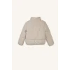 Defacto H8014A8ER37 Ekru Oversize Peluş Yaka İçi Detaylı Kapitone Fermuarlı Şişme Mont Kız Çocuk