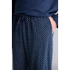 Defacto I2490AXNV135 Lacivert %100 Pamuk New Regular Fit Henley Yaka Cepli Uzun Kollu 2li Pijama Takımı