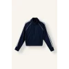 Defacto I8957AXNV238 Lacivert Standart Fit Dik Yaka Şerit Detaylı Fermuarlı Basic Sweatshirt Hırka