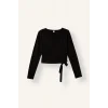 Defacto F8572AXBK81 Siyah Çapraz Bağlamalı Uzun Kollu Bluz
